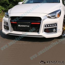 Kenstyle EIK Front Bumper with Grill Cover Aero Kit include LED Daytime Running Light Bar fits 2015-2017 Mazda2 [DJ]