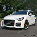 Kenstyle EIK Front Bumper with Grill Cover Aero Kit include LED Daytime Running Light Bar fits 2015-2017 Mazda2 [DJ]