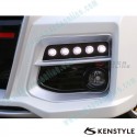 Kenstyle EIK Front Bumper with Grill Cover Aero Kit include LED Daytime Running Light Bar fits 2015-2017 Mazda2 [DJ]