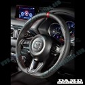 Damd Flat Bottomed Nappa Leather Steering Wheel fits 17-24 Mazda2 [DJ] SS360MLL