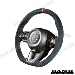 Damd Flat Bottomed Suede Steering Wheel fits 17-24 Mazda2 [DJ] SS360MLS