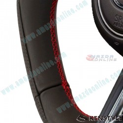 Kenstyle Flat Bottom Leather with Stitching Steering Wheel fits 2019-2024 Mazda3 [BP] MF01