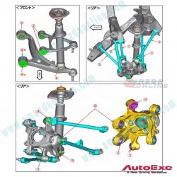 AutoExe Suspension Rubber Bush Kit fits 15-24 Miata [ND,NE] and Miata NDRF MND7X10