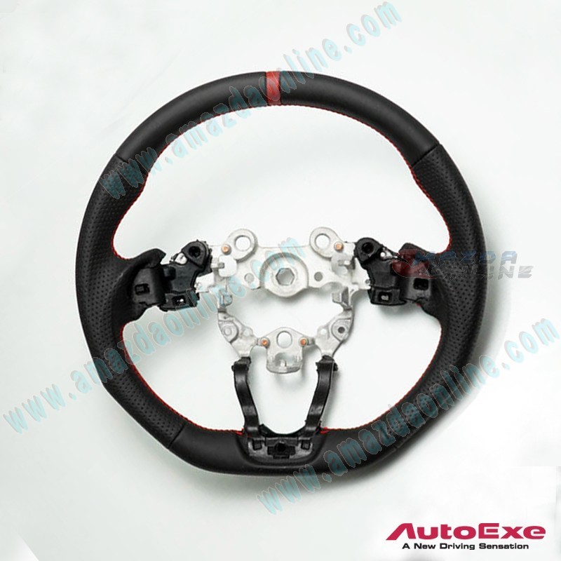 AutoExe Nappa Flat Bottom Steering Wheel fits 05-15 Mazda MX-5