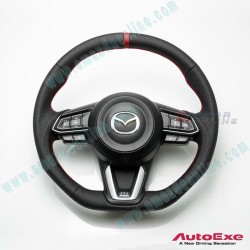 AutoExe Nappa Flat Bottom Steering Wheel fits 15-24 Mazda MX-5 Miata [ND,NE] MNZ137003