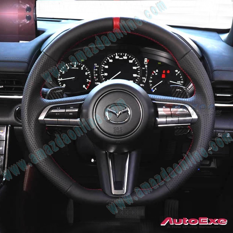 AutoExe Flat Bottom Leather Steering Wheel fits 2019-2024 Mazda3 [BP] MBP137003