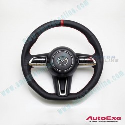 AutoExe Flat Bottom Leather Steering Wheel fits 2019-2024 Mazda3 [BP] MBP137003