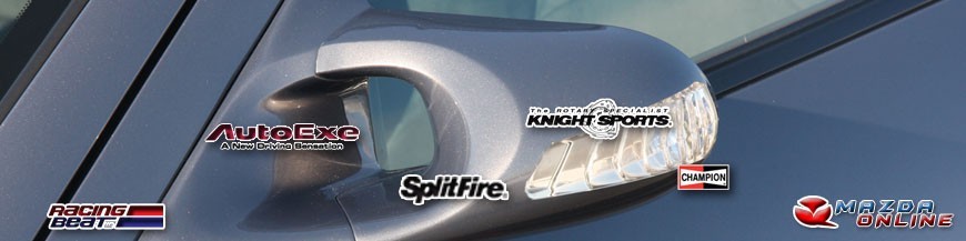 Mazda custom Exterior Decoration parts by Autoexe Racing Beat Knightsport Splitfire and Champion through AMazdaOnline.com