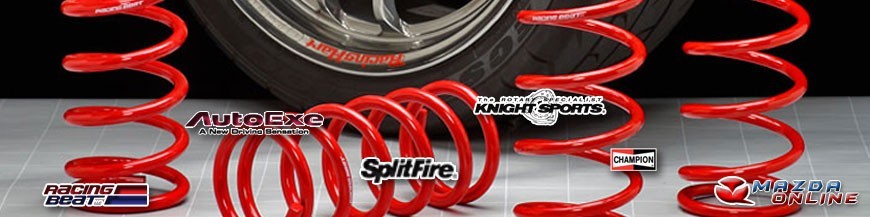 Piezas de suspensión y dirección personalizadas de Mazda de Autoexe Racing Beat Knightsport Splitfire y Champion a través de AMazdaOnline.com